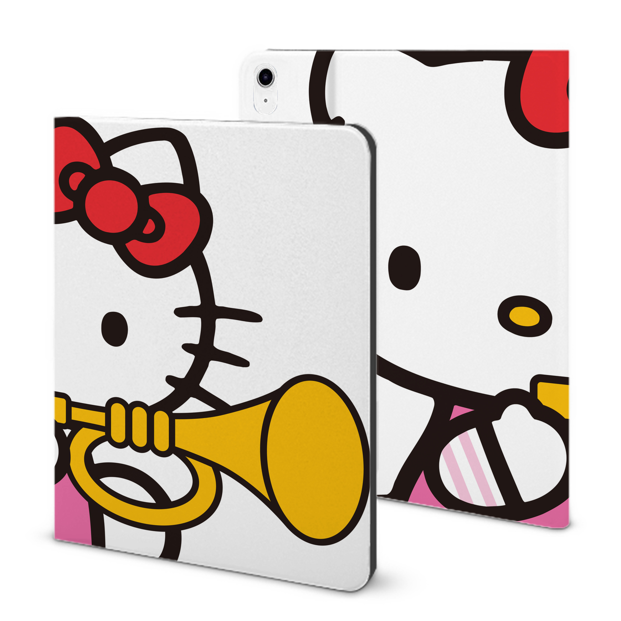 （画像用） Hello Kitty ハローキティ IPad ケース ブック型 PUレザー TPU 耐衝撃 軽量 薄型 ペン収納なし 全面保護 IPad 各モデル対応